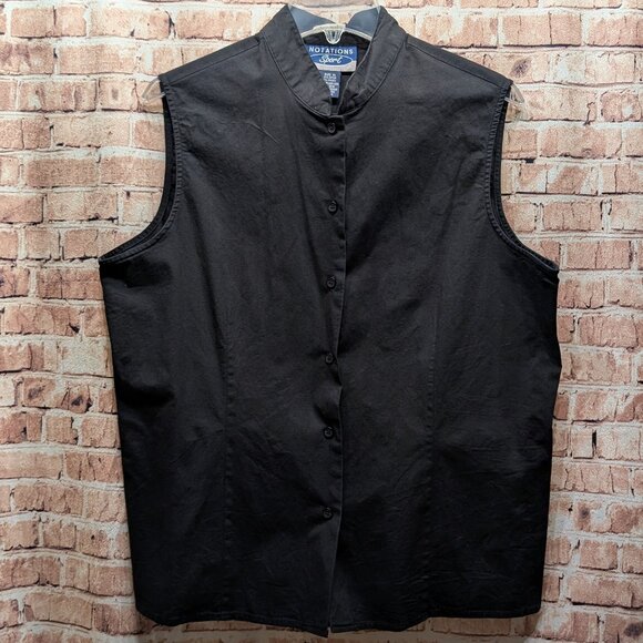 Notations Sport Black Sleeveless Button-Up Vest/Shirt Size XL - Picture 1 of 9
